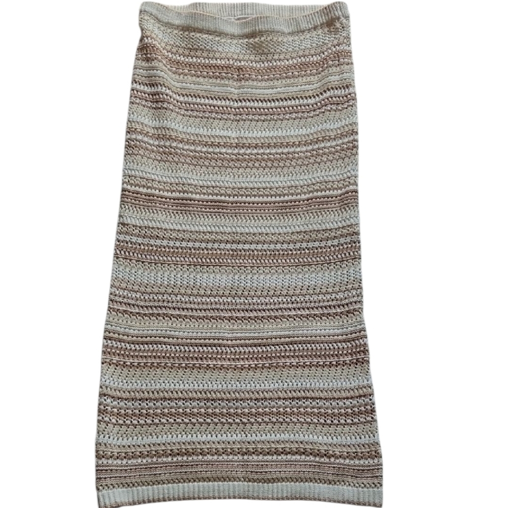 Rachel Zoe Boho Crochet Striped Knit Skirt‎